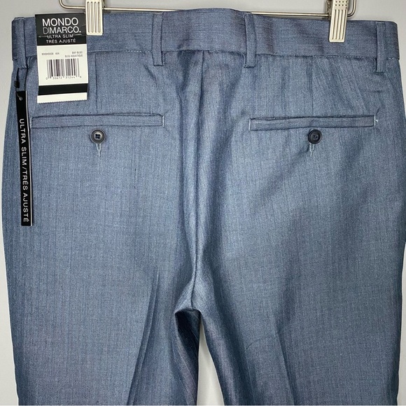 [32] Mondo Di Marco Ultra Slim Dress Pants | Blue - Picture 5 of 9